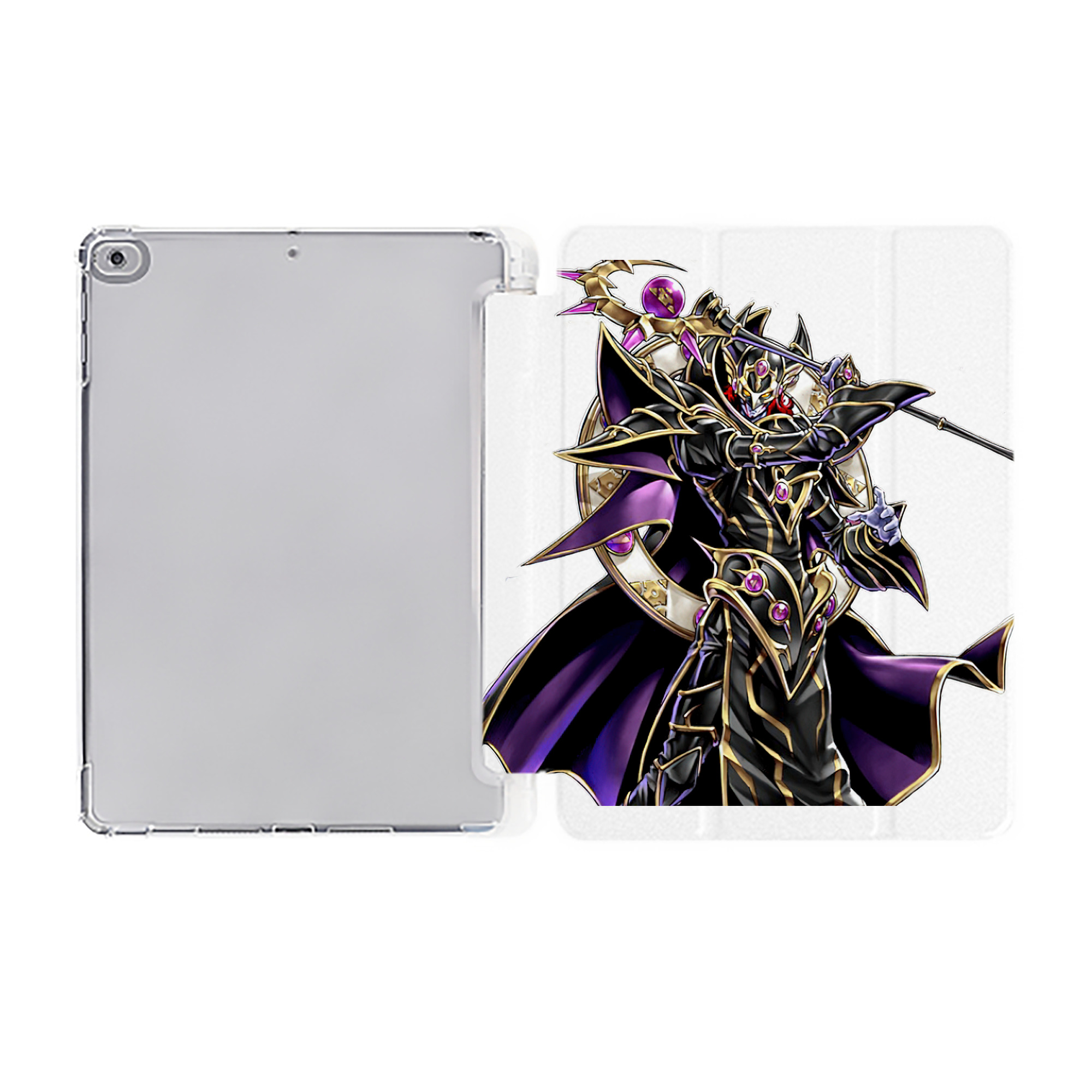 （画像用） 遊☆戯☆王 Yu-Gi-Oh! IPad ケース ペン収納付き 三つ折りスタンド PUレザー×シリコン 対応機種9.5/10.5/10.9インチ